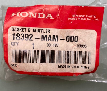 Honda 18392-MAM-000 Gasket, B, Muffler New Genuine