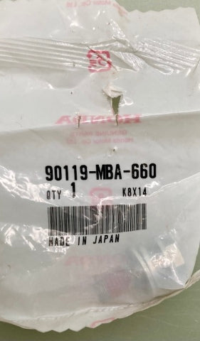 Honda 90119-MBA-660 Bolt, Special, (8Mm) New Genuine