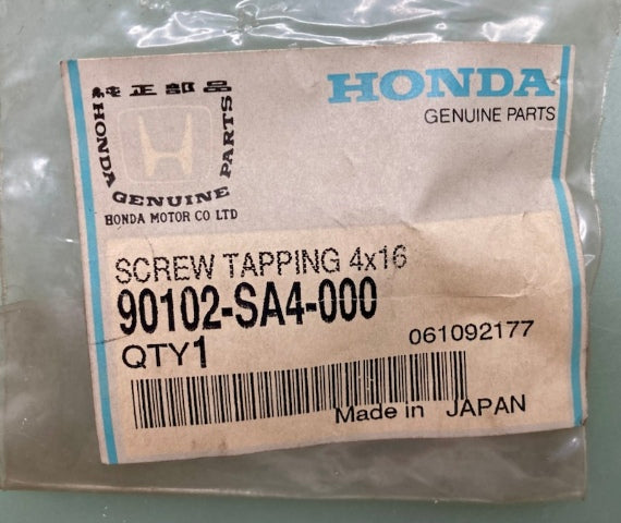 Qty 2 Honda 90102-SA4-000 Screw, Tap, (4X16) New Genuine