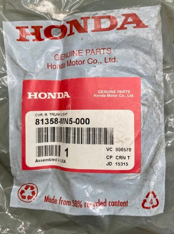 Honda 81358-MN5-000 Cover, R., Trunk, Light New Genuine