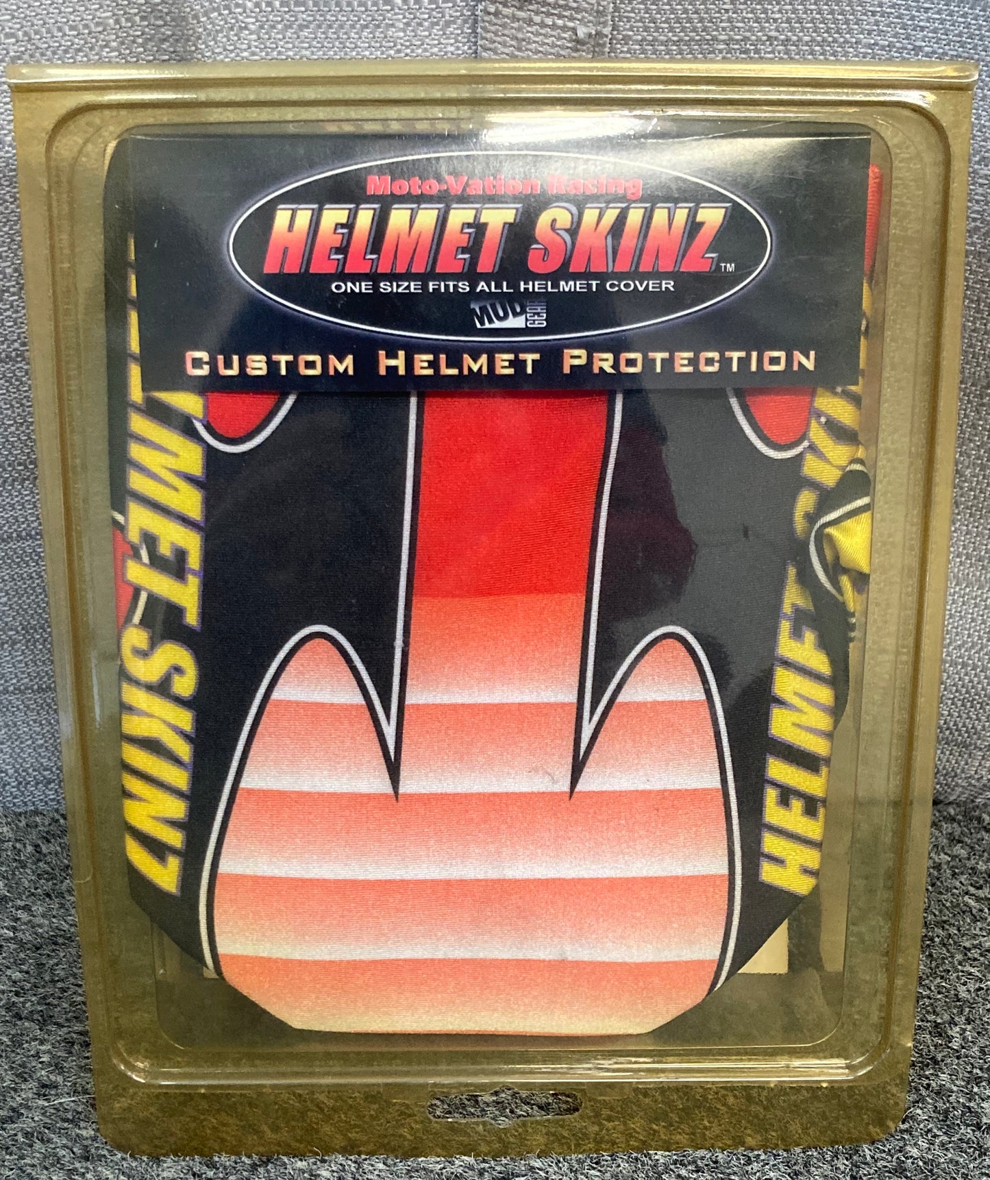 New Genuine Moto-Vation Racing Helmet Skinz Wrap Cover, Red and Yellow