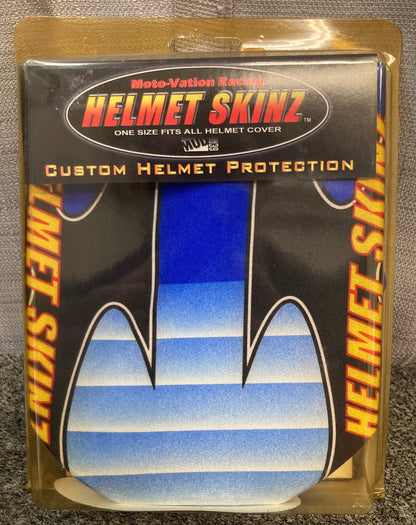 New Genuine Moto-Vation Racing Helmet Skinz Wrap Cover, Blue, Red and Yellow