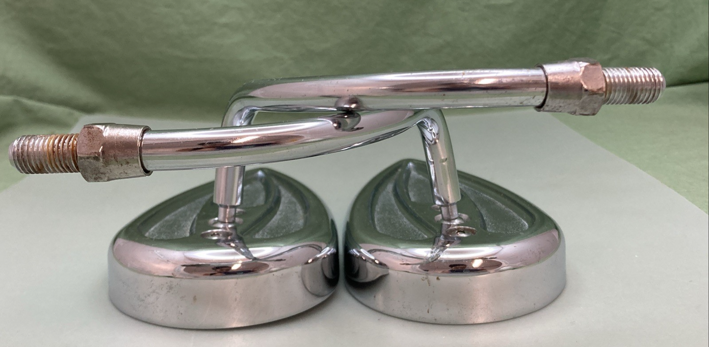 ARLEN NESS 13-036 13-035 Chrome Left & Right Teardrop Mirror, Steel Stem