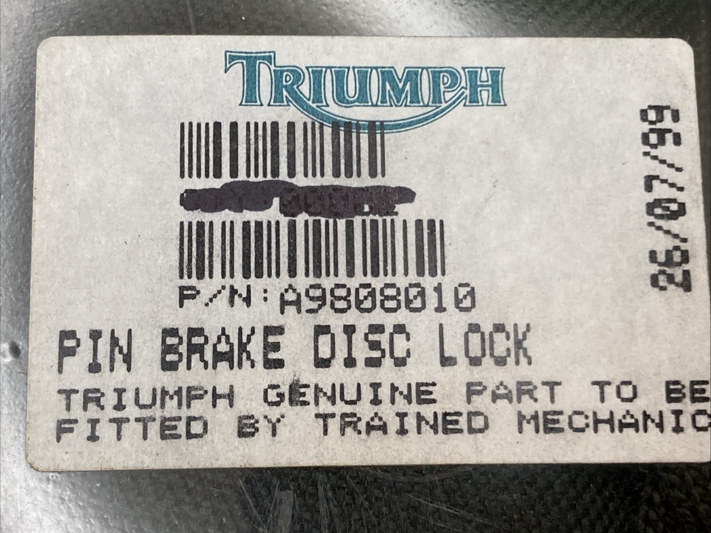 NEW GENUINE TRIUMPH A9808010 brake disc lock