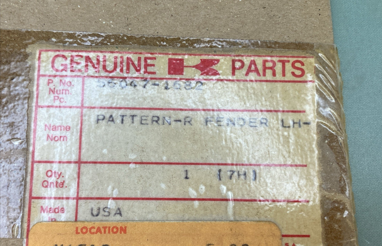 NEW GENUINE KAWASAKI 56047-1682 Pattern, Rr, Fender, Lh, For, White