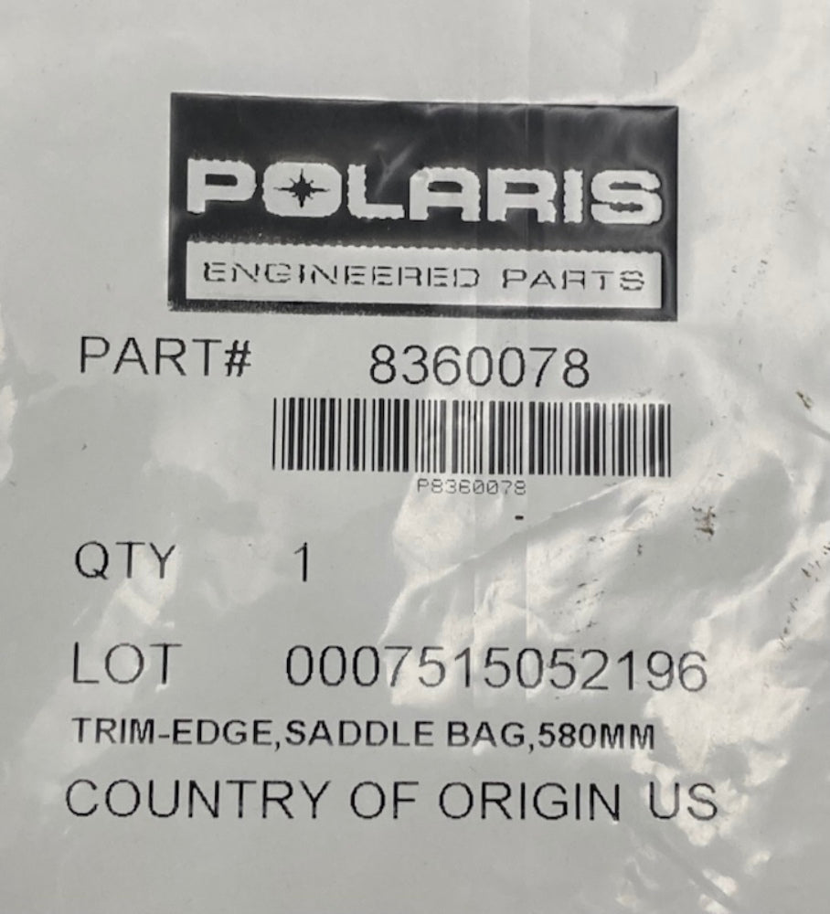 Polaris 8360078 Trim-Edge, Saddle, Bag, 580MM New Genuine