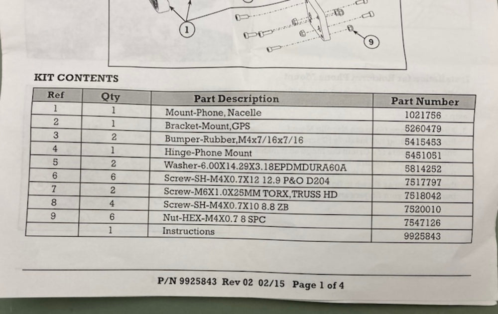Indian Motorcycle 2880930 Nacelle Mount Kit, GPS New Genuine