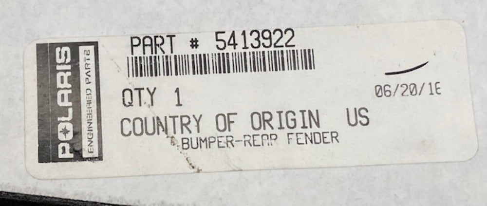 Polaris 5413922 Bumper-Rear Fender New Genuine