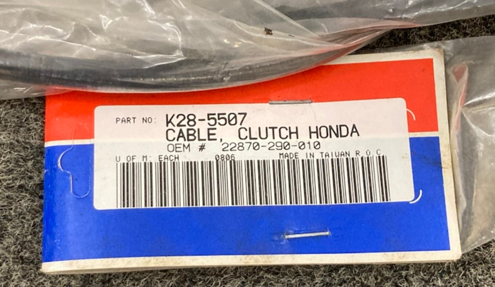 Parts Unlimited K28-5507 Black Vinyl Clutch Cable, 22870-290-010, New Genuine