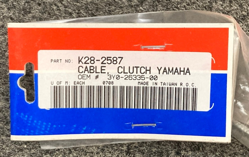 Parts Unlimited K28-2587 Black Vinyl Clutch Cable, 3Y0-26335-00, New Genuine