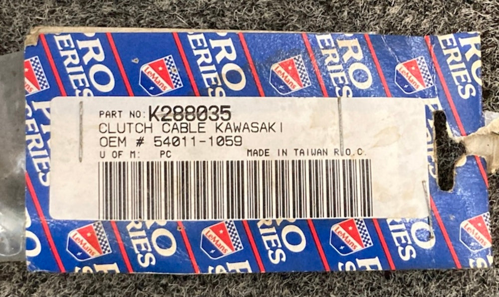 LeMans K288035 Black Vinyl Clutch Cable Kawasaki 54011-1059, New Genuine