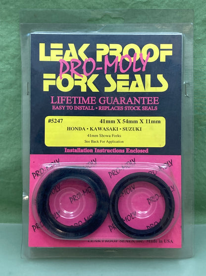 New Genuine Leak proof 5247 Pro-Moly Fork Seals 41mm x 54mm x 11mm