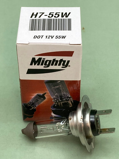 Qty 2 New Genuine Mighty H7-55W High Beam Halogen Bulb 12V 55W