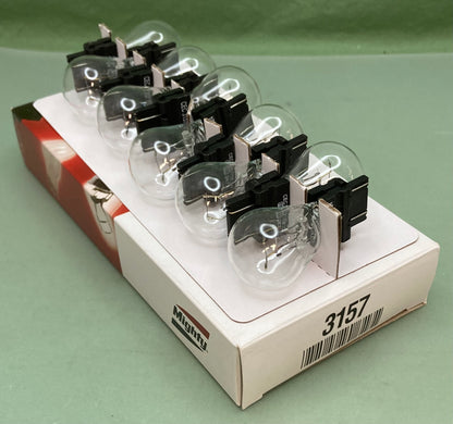 10 Pk New Genuine Mighty 3157 12V H24 Clear Tail Signal Brake Light Bulb