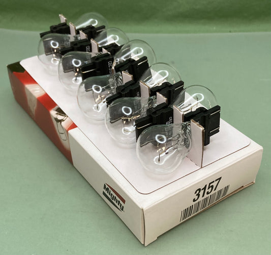10 Pk New Genuine Mighty 3157 12V H24 Clear Tail Signal Brake Light Bulb