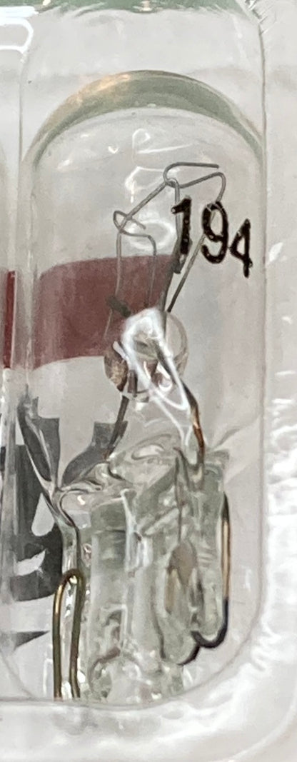 10 Pk New Genuine Mighty 194 Clear Wedge Instrument Panel Bulb 3W 12V