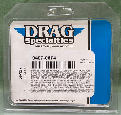 New Genuine Drag Specialties 0407-0674 Fork Seal/Dust Wiper Kit