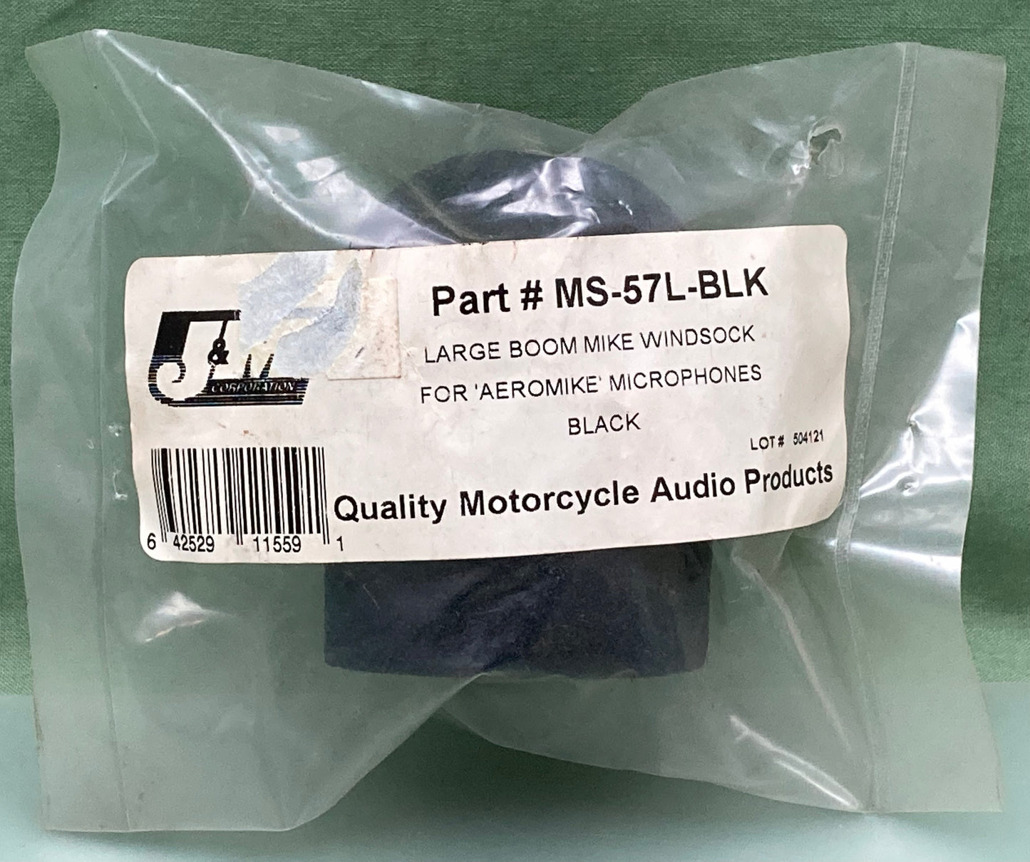 New Genuine J&M MS-57L-BLK Large Boom Mike Windsock