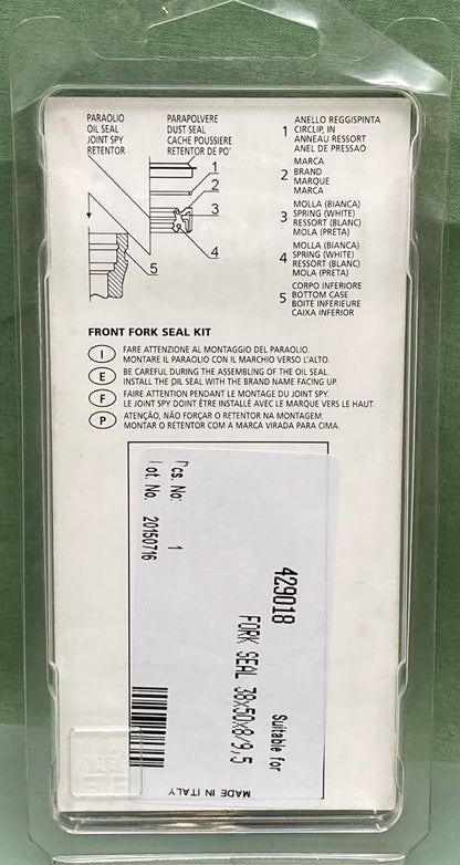 New Genuine BikeMaster 429018 Fork Seal 38x50x8/9, 5