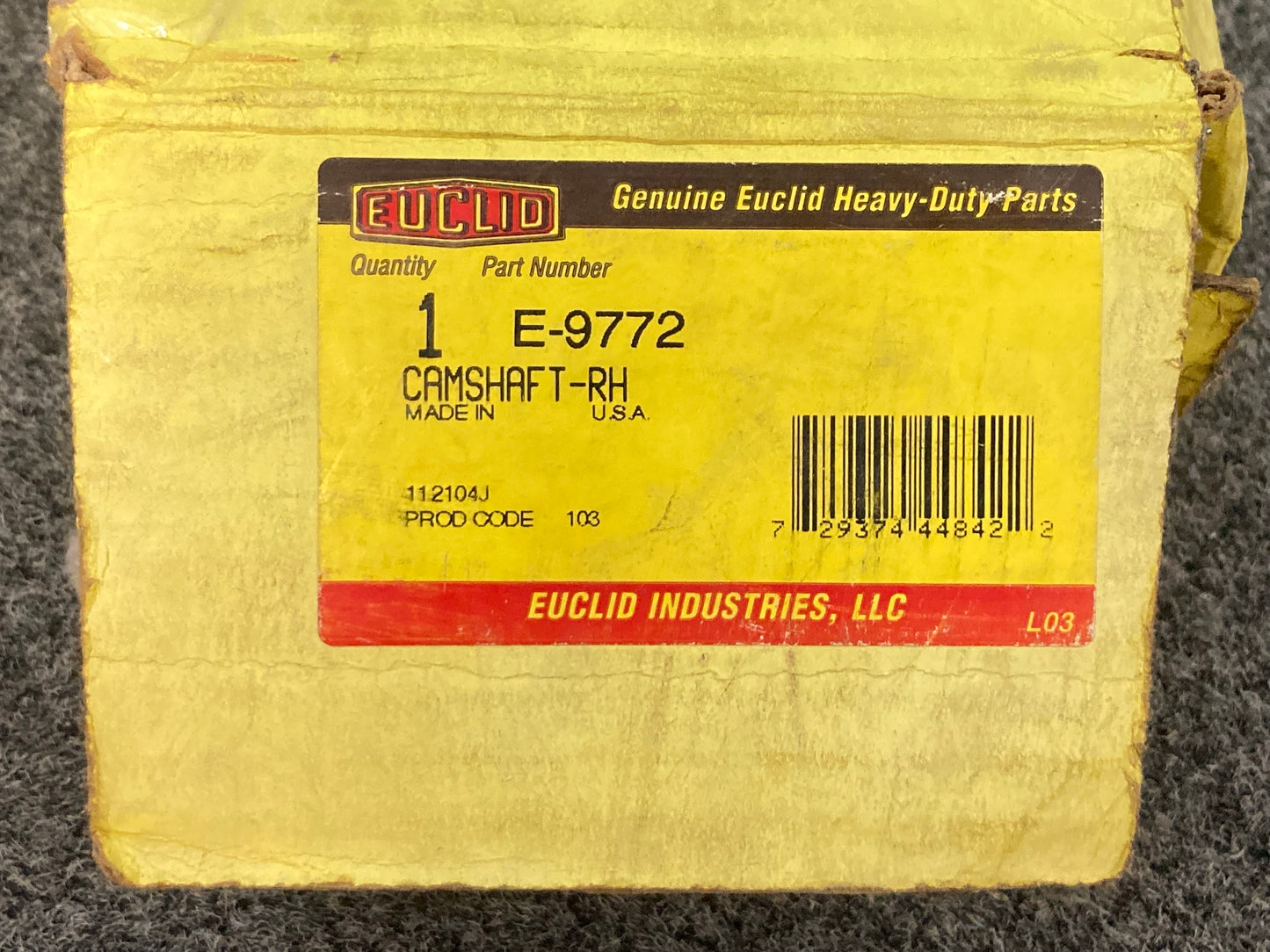 New Genuine Euclid E-9772 Camshaft - RH