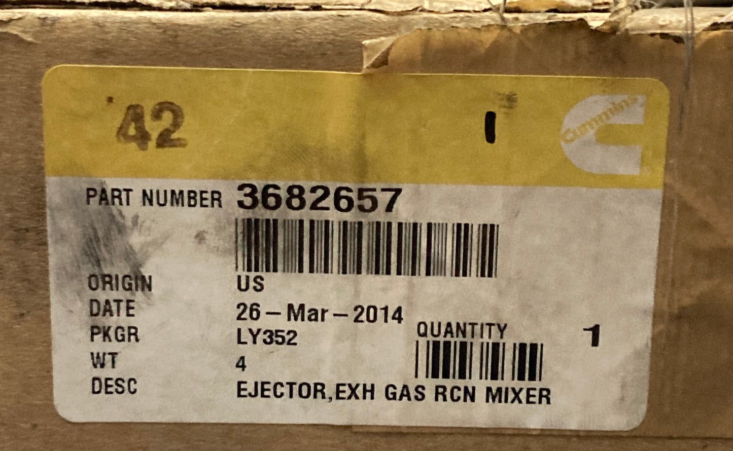 New Genuine Cummins 3682657 Ejector,Exh Gas Rcn Mixer