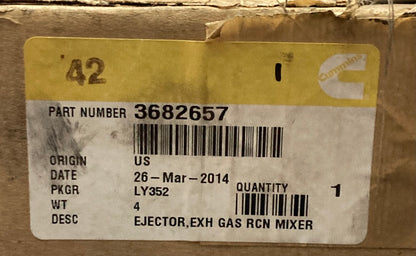 New Genuine Cummins 3682657 Ejector,Exh Gas Rcn Mixer