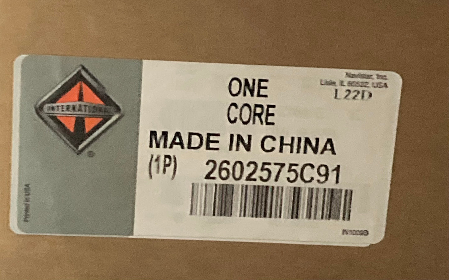 New Genuine International 2602575C91 HVAC Heater Core Assembly With Gasket