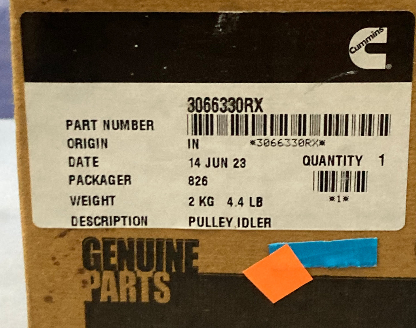 New Genuine Cummins 3066330RX Water Pump Idler Pulley