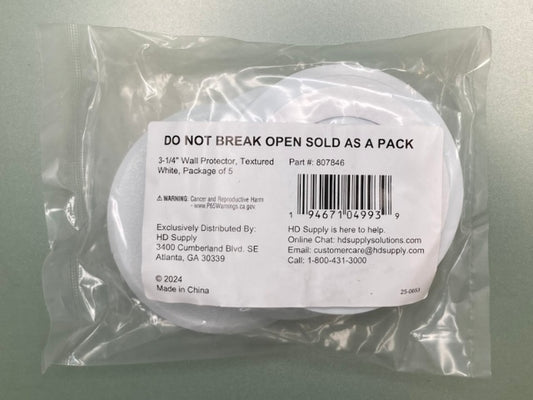 QTY 50 HD Supply 807846 Self-Adhesive Wall Protector 3-1/4in White New Genuine