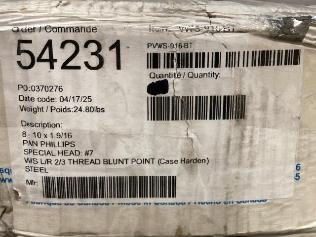 Visque PVWS-916-BT Pan Phillips #7 4,000 Special Head Screws New Genuine
