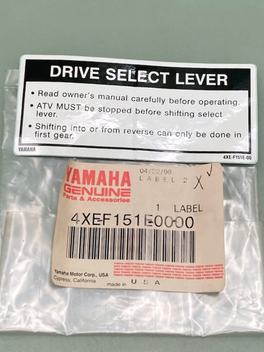 Yamaha 4XE-F151E-00-00 Label 2  New Genuine