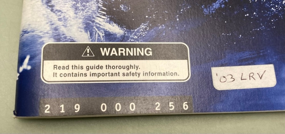 Sea-Doo 219000256 Operator's Guide LRV English 2003 New Genuine