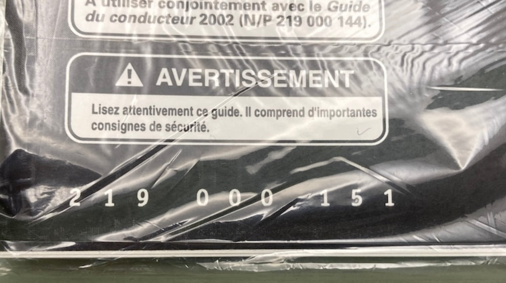 Sea-Doo 219000151 Operator's Guide Supp. Cond.02 New Genuine