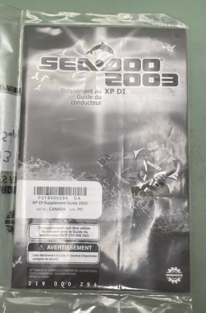 Sea-Doo 219000294 Operator's  Guide Supp.2003 New Genuine