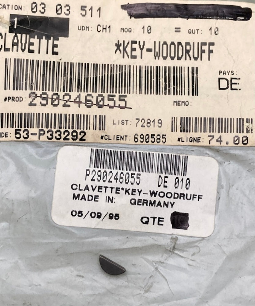 QTY 2 Sea-Doo by BRP 290246055 Woodruff Key New Genuine