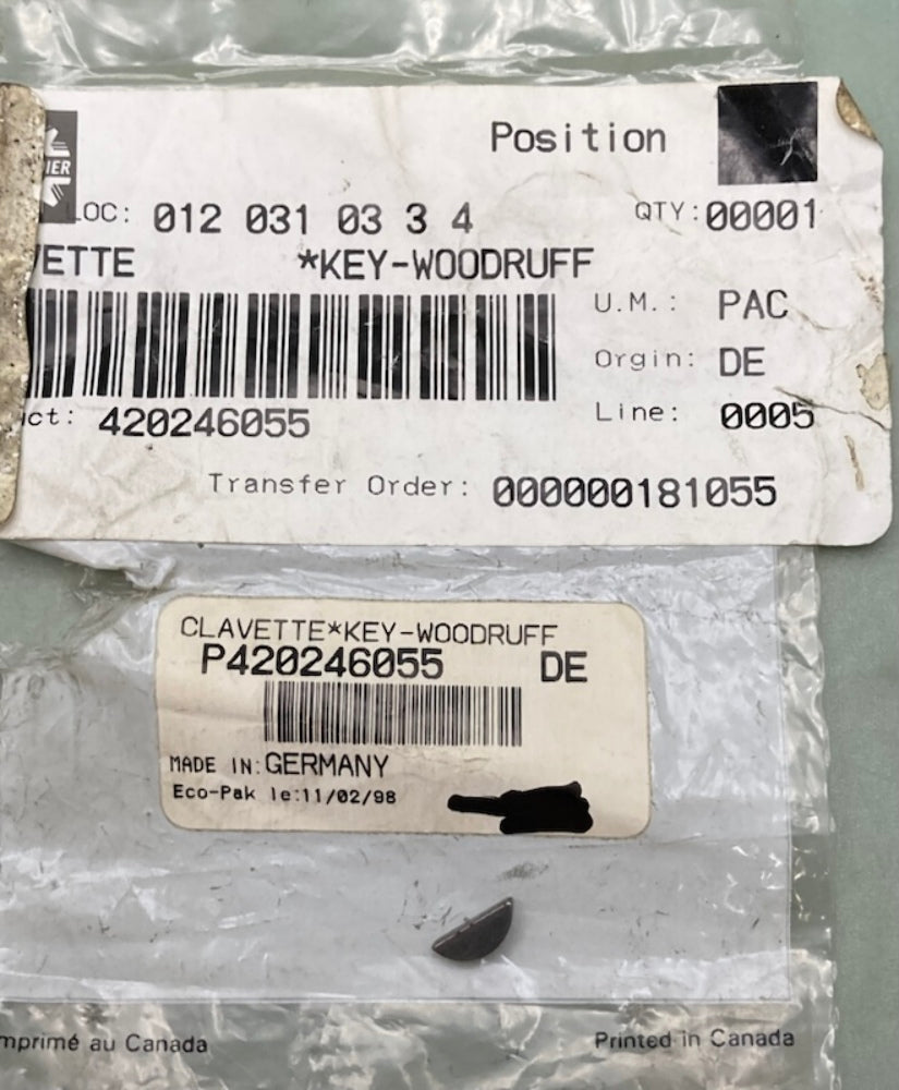 QTY 2 Sea-Doo by BRP 420246055 Woodruff Key New Genuine