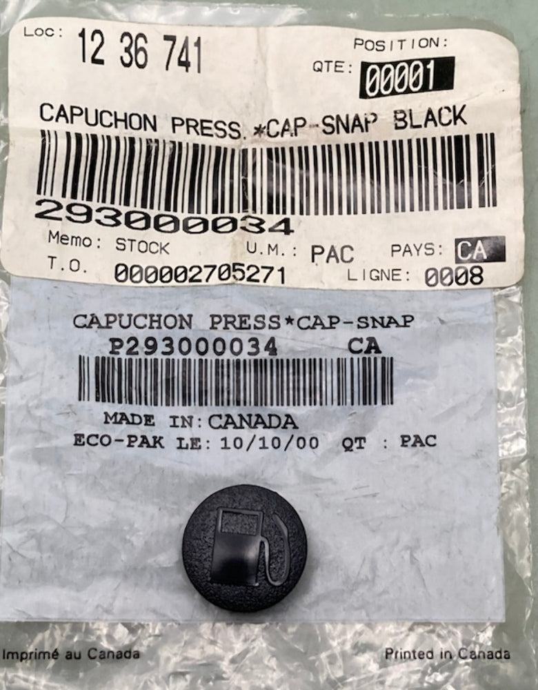 QTY 2 Sea-Doo by BRP 293000034 Black Snap Cap New Genuine