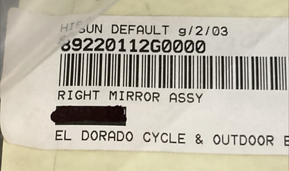 NEW GENUINE HISUN 89220-12G-0000 RIGHT MIRROR ASSY