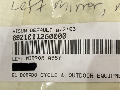 NEW REPLACES HISUN 89210-112G-0000 left mirror assembly