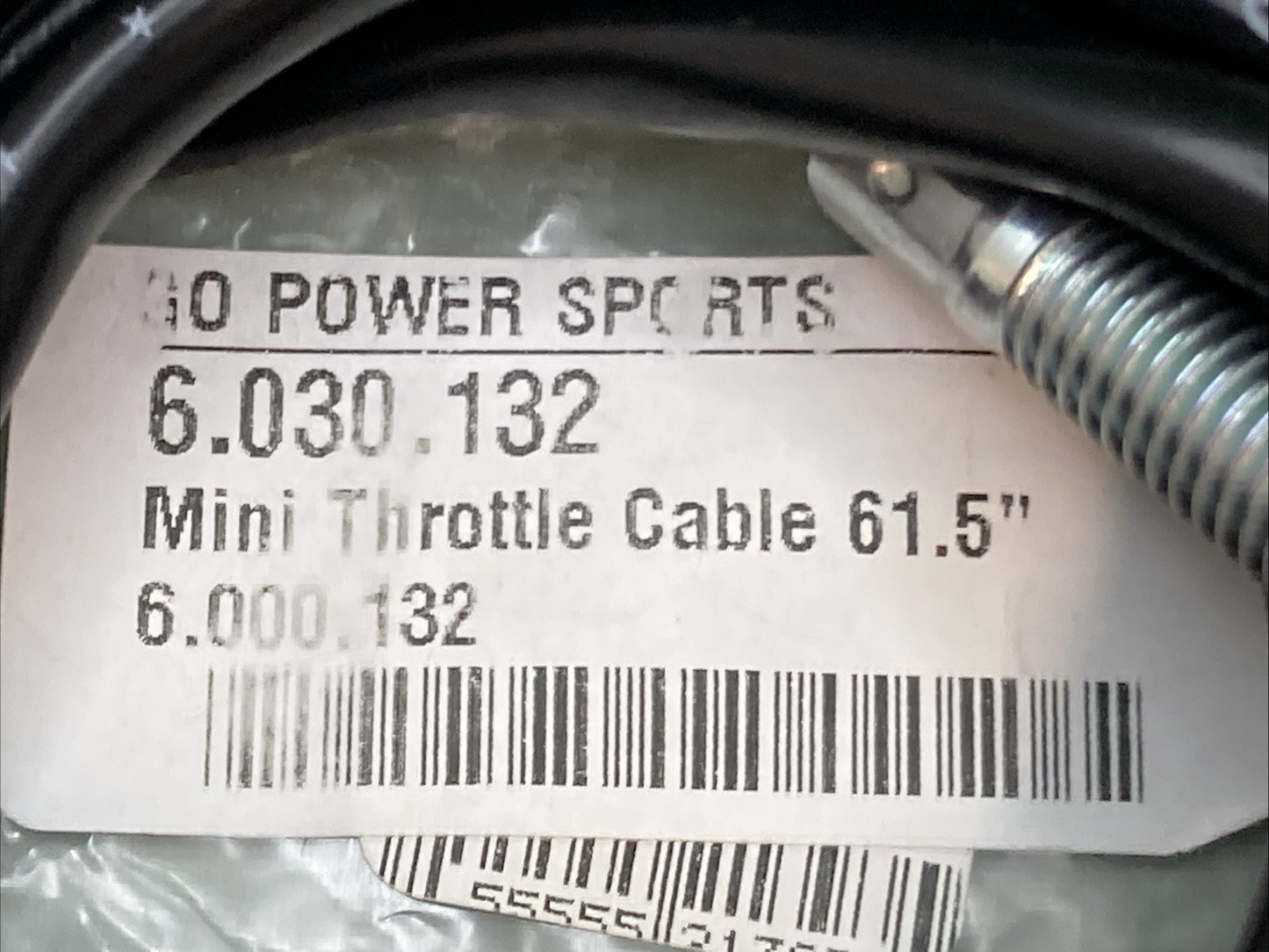 NEW GENUINE GO POWER SPORTS 6.030-132 Throttle Cable 61.5", Mini Go-Kart