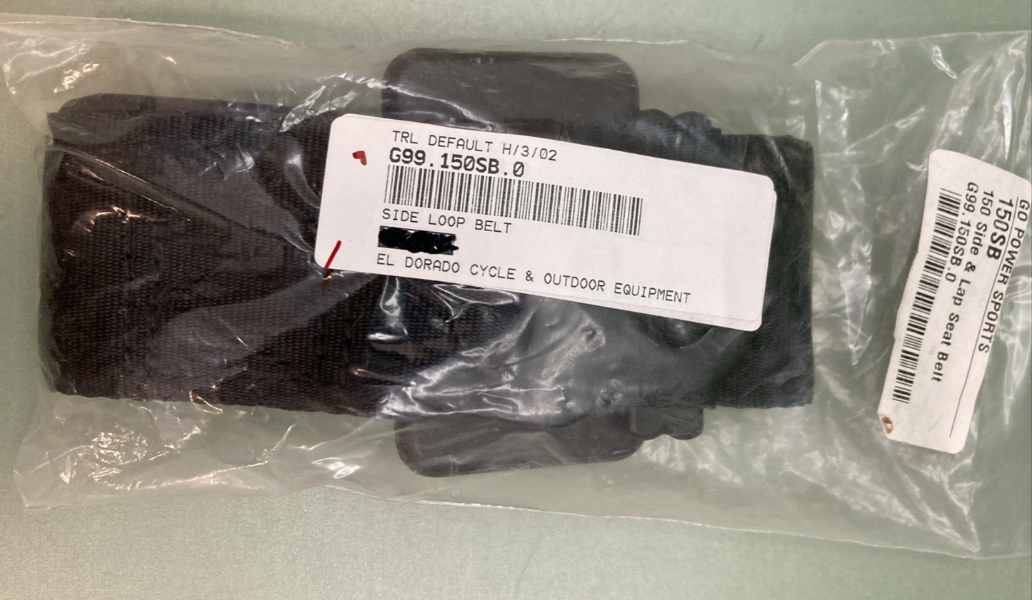 NEW REPLACES TRAILMASTER 150SB Lap Seat Belt, End Mid / Mini, 150 G99.150SB.0