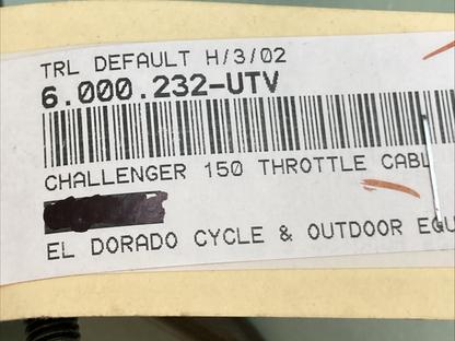 NEW REPLACES TRAILMASTER 6.000.232-UTV Throttle Cable 88", Challenger 150