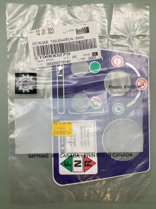 Bombardier 219900279 Decal, Dash, New Genuine