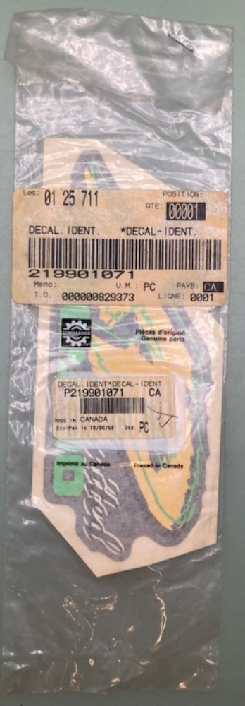 Bombardier 219901071 Ident. Decal, New Genuine