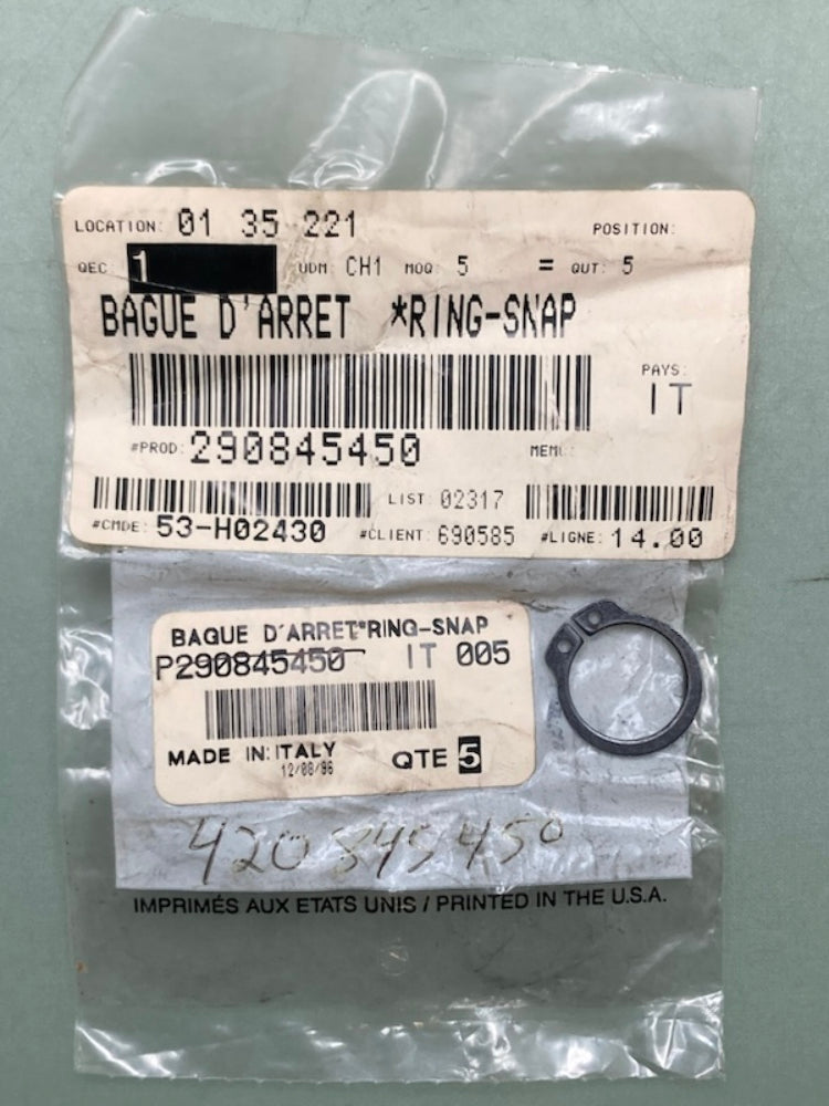Bombardier 290845450 Snap-Ring, New Genuine