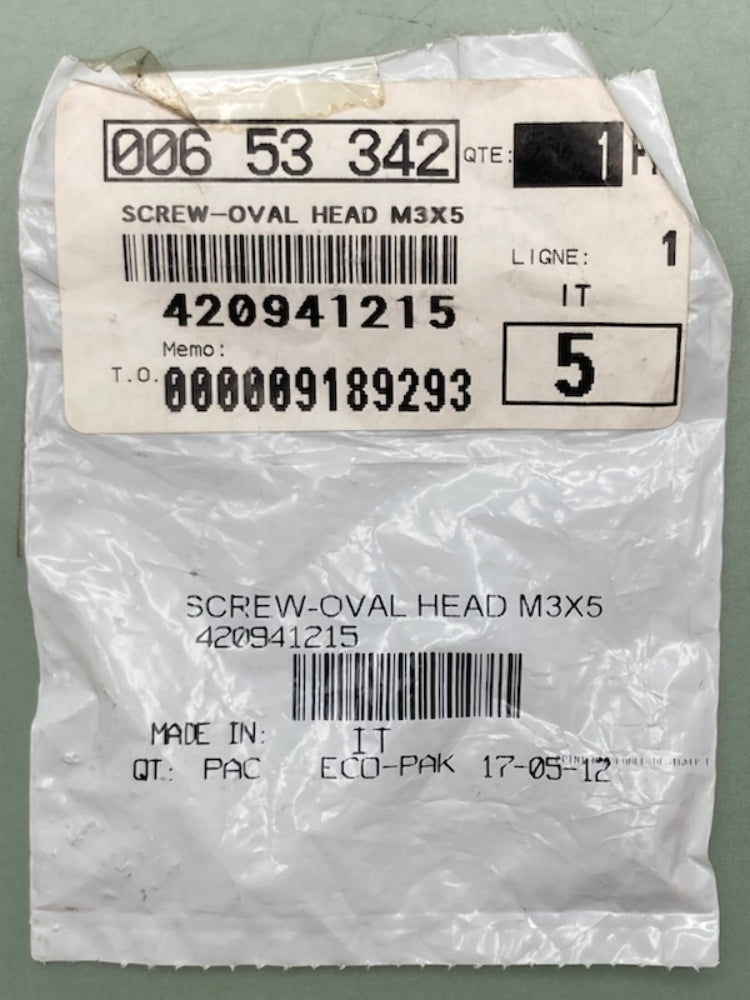 Qty 9 Replaces Sea-Doo 420941215 Screw-Oval Head, New