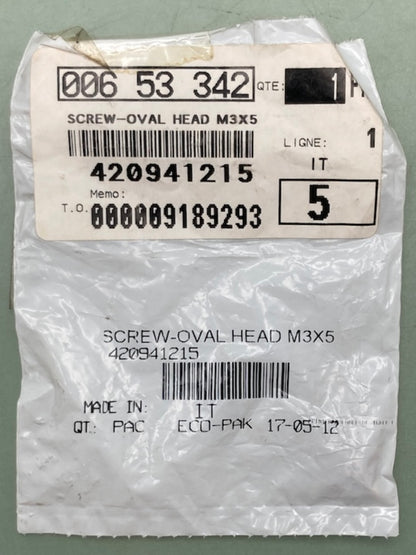 Qty 9 Replaces Sea-Doo 420941215 Screw-Oval Head, New