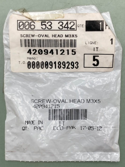 Qty 9 Replaces Sea-Doo 420941215 Screw-Oval Head, New