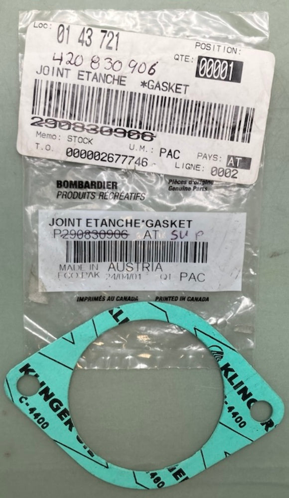 Qty 4 Bombardier 290830906 Intake Gasket, New Genuine 420830906