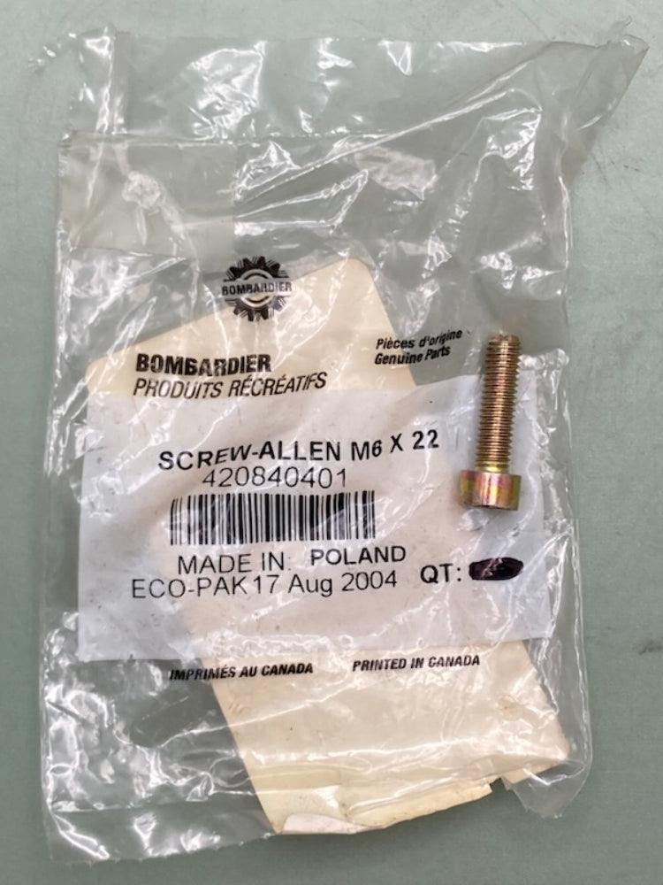 Bombardier 420840401 Screw-Allen M6 X 22, New Genuine